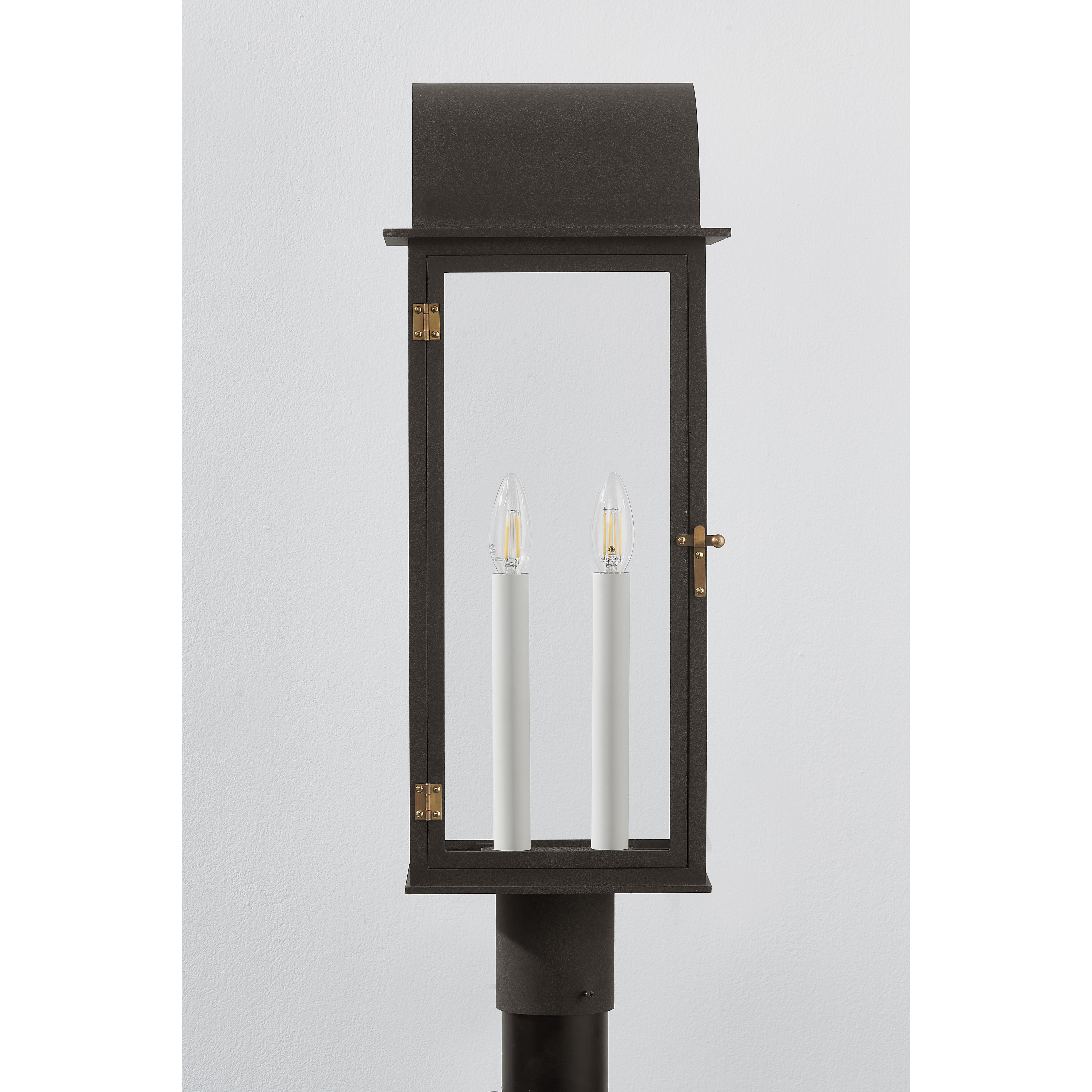 Bohen 2 Light 25 inch French Iron/Patina Brass Exterior Post Lantern